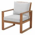 Guarderia Weston Eucalyptus Wood Outdoor Chair with Gray Cushions GU3250844